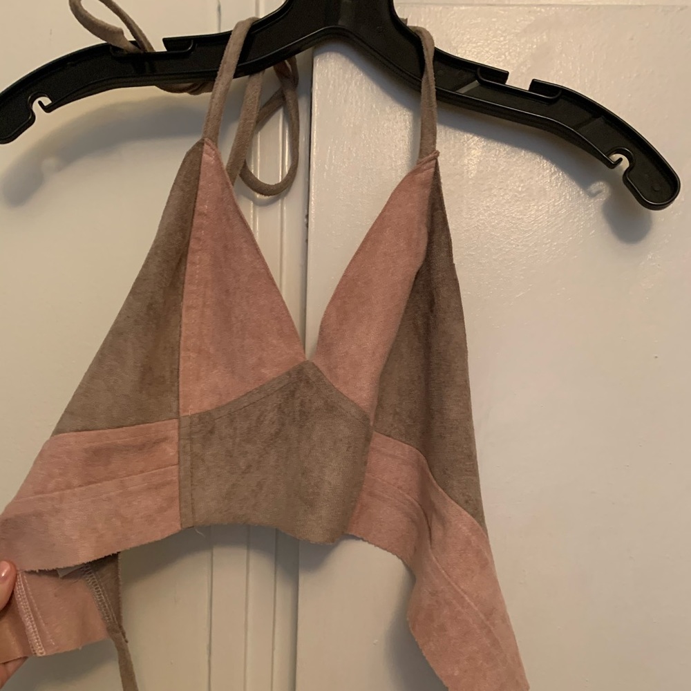 Crop top pink and tan